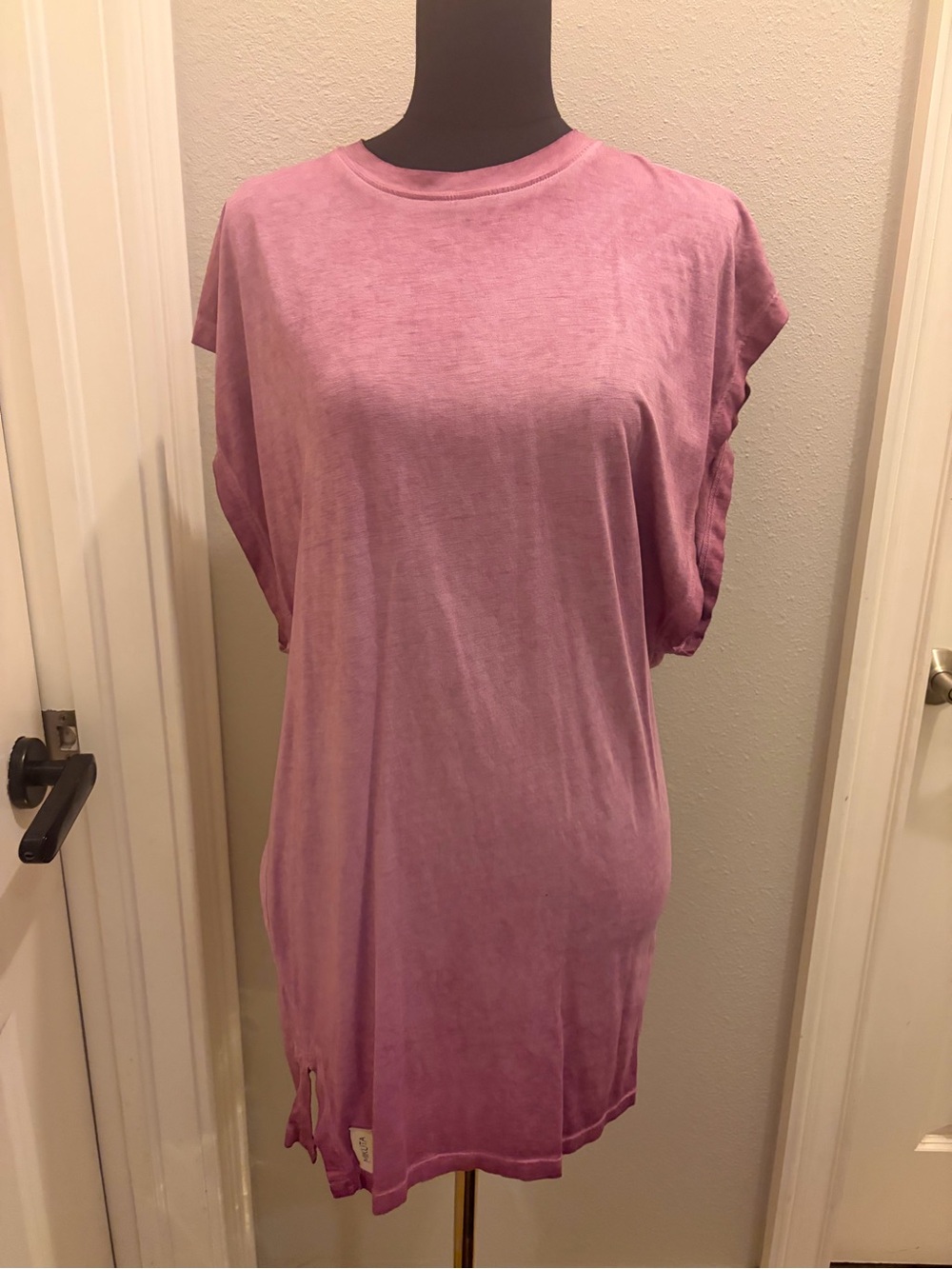 Mikuta Draped Short Tee Shirt Dress Washed Pink Size XS